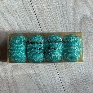 Heritage Collection Teal Napkin Rings Set of Four